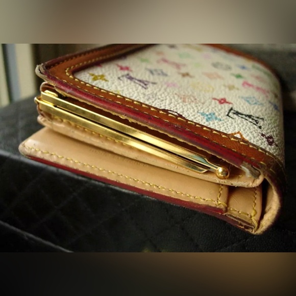 Auth Rare LOUIS VUITTON White Murakami Tresor Clutch Wallet Handbag Accessory LV - Picture 3 of 12